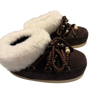 Moon Boot Suede Beads EVX Mule Women’s 5 EU 35/36 Slippers SlipOn Shearling NEW